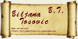 Biljana Tošović vizit kartica